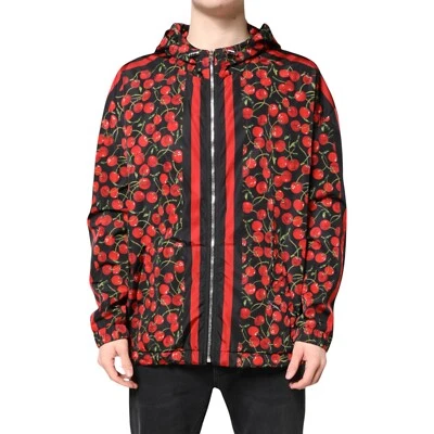 Chaqueta cortavientos con capucha con estampado de cereza negra Dolce & Gabbana IT50/US40/L 2250usd Foto 1 de 4