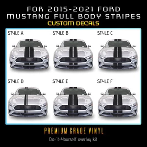 For 2015-2021 Mustang Full Body Rally Racing Stripes Graphic Decal - Matte Vinyl - Bild 1 von 23