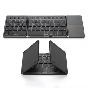 Wireless Bluetooth Foldable Keyboard with Touch Pad For Multi Device Universal - Picture 1 of 9