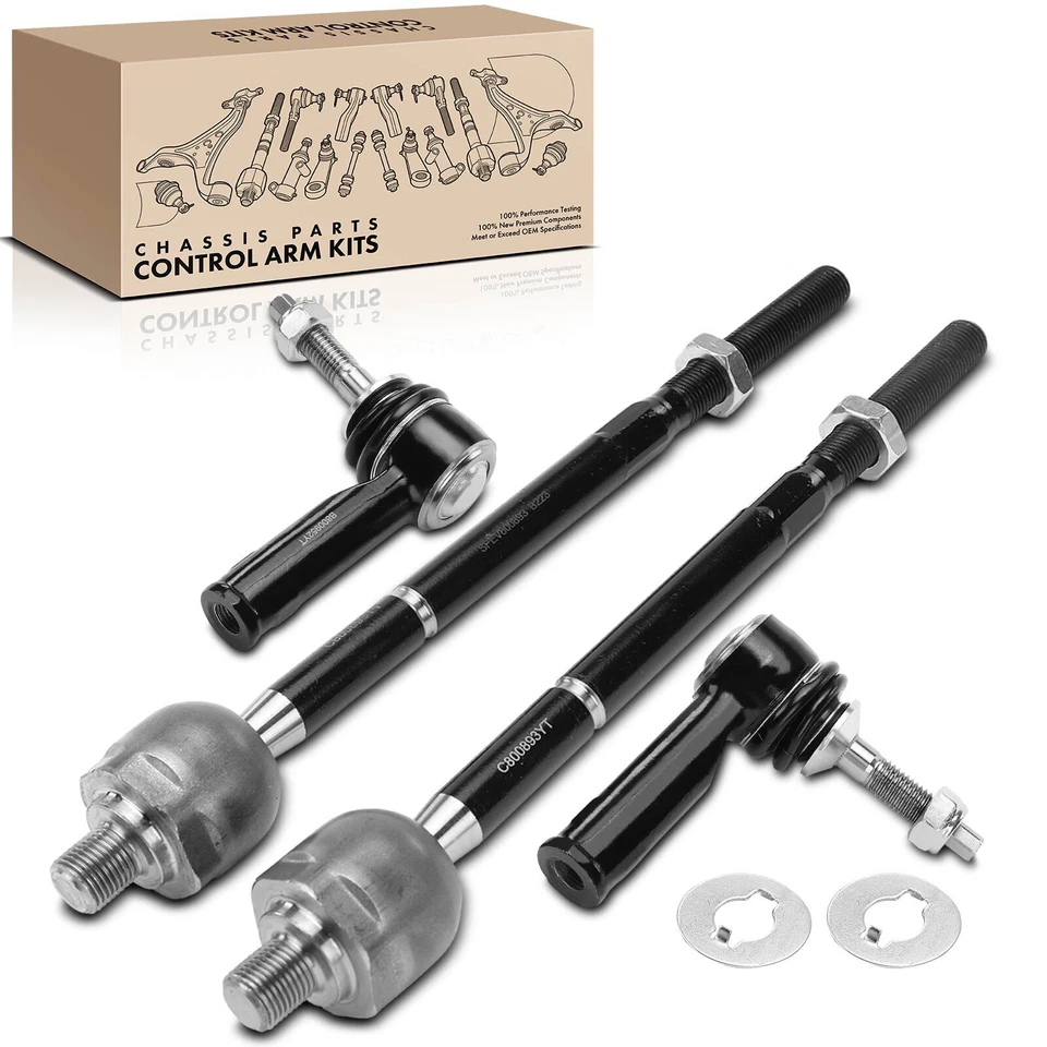 Kit de dirección de varilla de amarre interior y exterior de 4 piezas para Ford Explorer 2011-2017 Lincoln MKT Foto 1 de 4