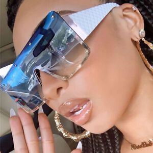 Square Sunglasses Women Fashion Oversized Metal Frame Vintage Glasses Shades