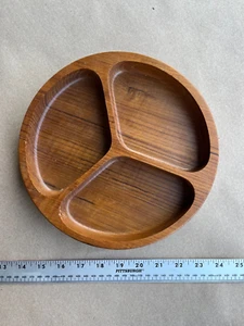 Atractive Dolphin 10 inch teakwood divided plate dish, Thailand - Picture 1 of 5