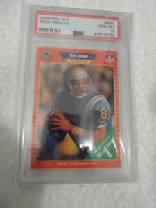 1989 Pro Set Football Troy Aikman Rookie Card RC #490 PSA 10 GEM MINT