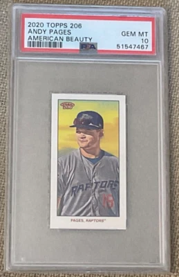 2020 Topps 206 Andy Pages American Beauty RC 8/10 PSA 10 Gem Mint *POP 1* - Image 1 of 2