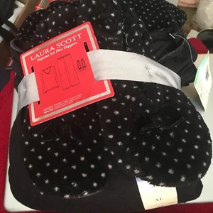 LAURA SCOTT WOMAN 3PC black dots /SLIPPERS PAJAMAs Pajama XL NWT - Picture 1 of 2
