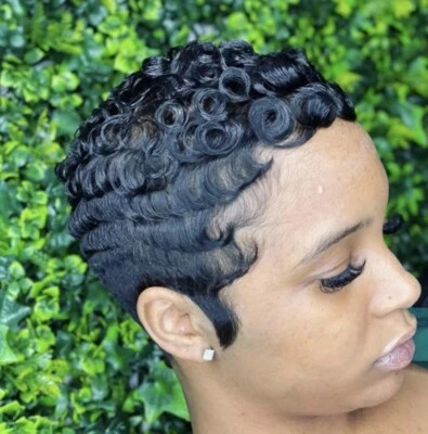 Peluca de cabello 100 % humano peluca negra para mujer máquina completa sin encaje Foto 1 de 4