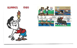 1791-94 Summer Olympic Animated by Ellis, block of 4 FDC, Torch cachet - Picture 1 of 1