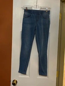 Justice Size 14 Blue Jean Jeggings Mid Rise Back Pockets Faux Front Pockets VGUC - Picture 1 of 2