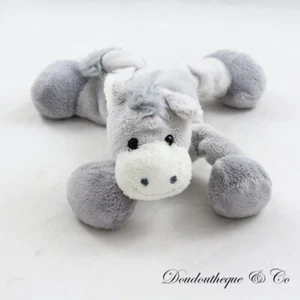Peluche âne BABY NAT gris micro billes dans les pattes 14 cm (CEMO) - Picture 1 of 2