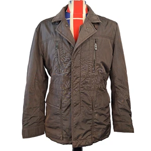 Hugo Boss Men’s Brown Jacket UK48 Motorcycle Biker Wool Lined Nylon - Picture 1 of 19