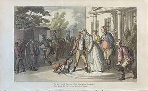 1817 Rowlandson TO PART WITH THEE, MY BOY... The Dance Of Life HC Etching - Picture 1 of 2