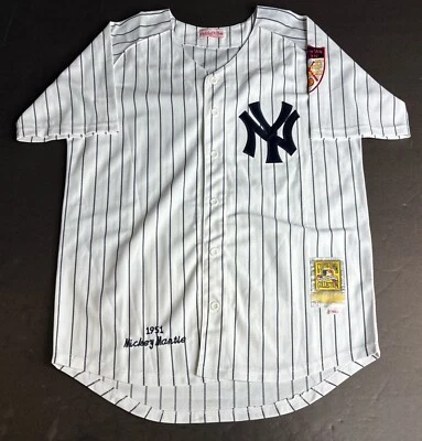 MLB Mickey Mantle Mitchell & Ness Jersey Rayas NY Yankees Nueva Talla 50 Foto 1 de 2