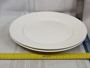 2 Martha Stewart Everyday White Dinner Plates Embossed Rim - Picture 1 of 5