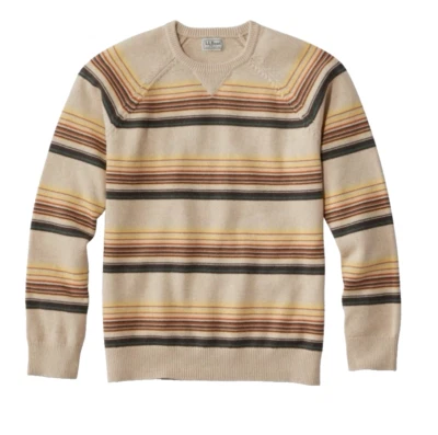 NWOT LL Bean Men's Wicked Soft Cotton/Cashmere Sweater Crewneck Barley L-Tall - Image 1 of 4