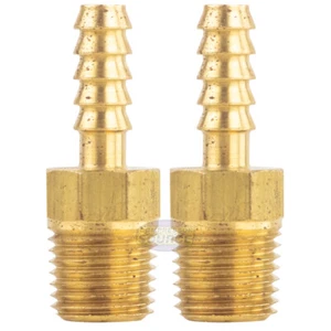 Brass Hose Barbs 1/4" Male NPT for 1/4" ID Hoses Barbed Fitting Air Fuel 2 Pack - Picture 1 of 6