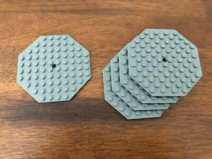 Lego Lot of 5 Dark Gray 10x10 Octagonal Plates with Hole Replacement Part 89523 - Picture 1 of 1