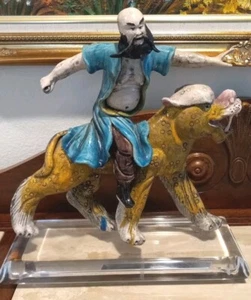 Chinese ROOF TILE 12" WARRIOR FOO DOG Ceramic Clay Sculpture Ming 18th Century - Picture 1 of 19