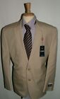 New Wt $200 Chaps Blazer Size 46 R Polyester Rayon Tan Solid  #315