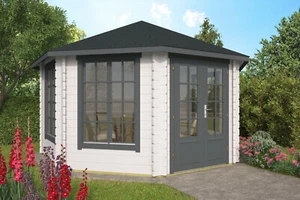 44mm 8-Eck-Gartenhaus ISO 427x427 cm Pavillon Holzhaus Pavillion Holz Gerätehaus - Bild 1 von 2