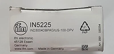 IFM IND3004DBPKG/US-100-DPV-IN5225 INDUCTIVE DUAL SENSOR 10-36VDC M12 PNP - Image 1 of 3