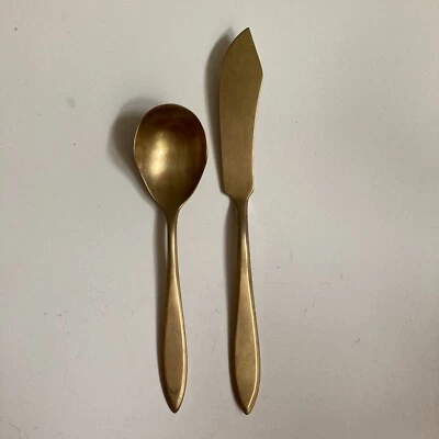 Dirigold Dirilyte Vintage Flatware Sugar Spoon and Butter Knife Set  - Image 1 of 4
