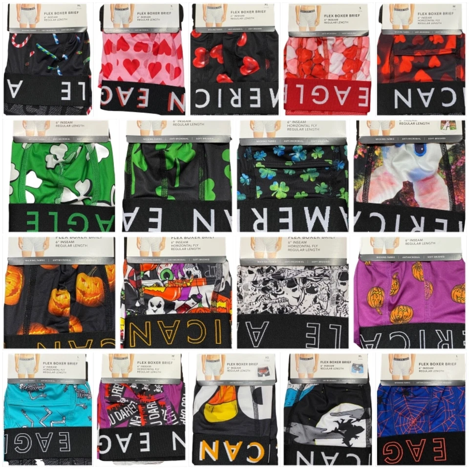 Новый с Ярлыками AMERICAN EAGLE Flex боксера краткое белье 6» внутренний шов Sz XS-S-M-L-XL #23 - Изображение 1 из 1