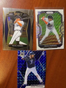 Isaac Paredes *3 Card Lot* 2019 Mosaic, Select & Prizm White Wave Tigers - Rays - Bild 1 von 2