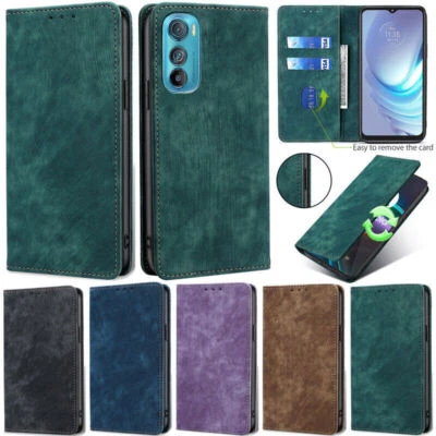 Flip Matte Wallet Leather Cover Case For Motorola Moto G82 G52 G42 G62 G200 G100 - Image 1 of 4
