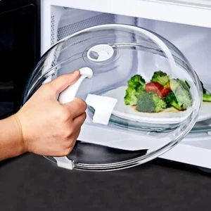1pc Microwave PS Material Oven Cover with Adjustable Vent, Transparent Splash-Pr - Picture 1 of 9