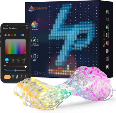 Led  tenda Luminosa a cascata 520 LED Smart WiFi, IP65 Waterproof, 1.5x2m App - Immagine 1 di 4