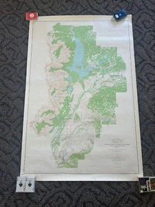 HUGE 1948 - Topographic Map of the Grand Teton National Park Teton County - USGS - Picture 1 of 8