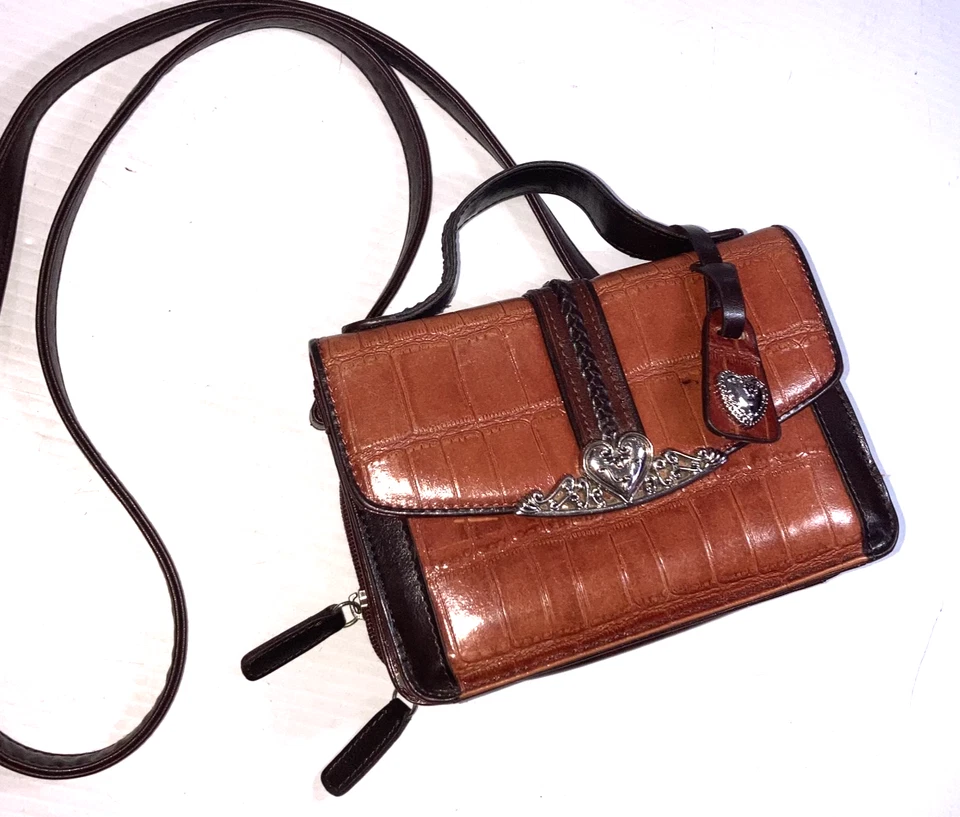 MC Marc Chantal Marrón Western Imitación Cuero Bolso de Mano Reptil Cartera Bolso de Hombro 7" Foto 1 de 4