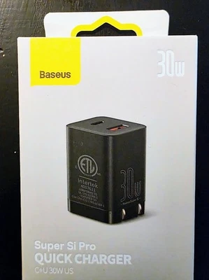 Baseus 30W Dual Port USB C PD Charger Block, Foldable PPS GaN Power Adapter - Image 1 of 4
