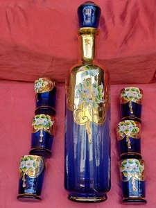 Servizio Rosolio Murano Blu Oro Anni '60 - Foto 1 di 3