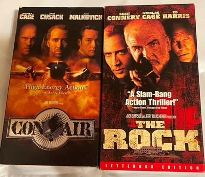VHS Con Air & The Rock Nicolas Cage , Sean Connery - Image 1 of 3