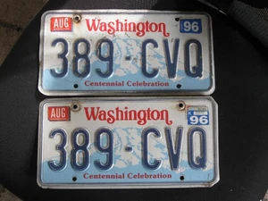1990's-2000s Washington State license plate Vintage Pair - Picture 1 of 2