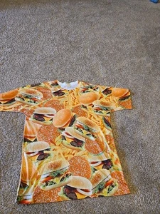 Get A Life Size Large Cheeseburger And Fries T Shirt - Picture 1 of 4