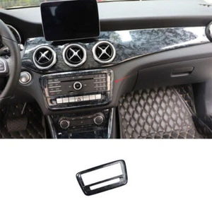Black Wood Grain Console CD Button Control Frame Trim For Benz GLA CLA 2013-2019 - Picture 1 of 7