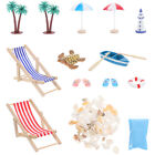 Mini Beach Craft Set-Blue Sand Recliner Coconut Kit for Cake Decoration