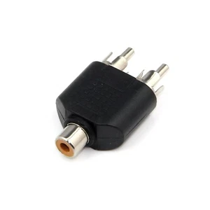 RCA Phono Mono Female to 2 Twin RCA Male Y Splitter Adapter Converter AV Video - Picture 1 of 6