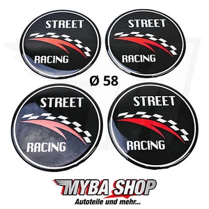 4x Silicone Sticker for Hub Caps ∅= 2 9/32in Emblems Sticker Street Racing - Picture 1 of 1