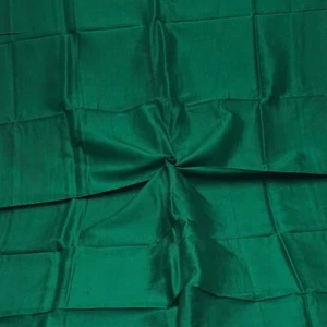 Vintage Green 100% Pure Silk Handloom Sari Remnant 4YD Craft Fabric Silk Scrap - Picture 1 of 4