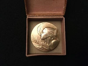 MÉDAILLE en MÉTAL DORÉ Graveur G. CONTAUX « MÉRITE FÉDÉRAL COIFFURE » dans Écrin - Imagen 1 de 8