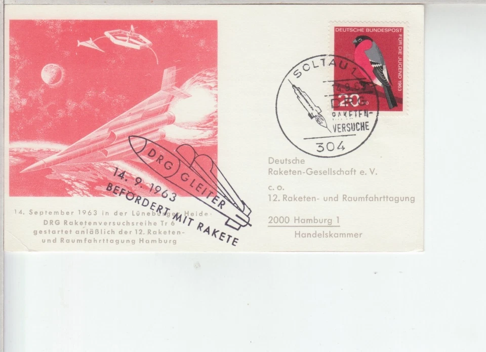 Raketenpost DRG Gleiter 1963 - Bild 1 von 1