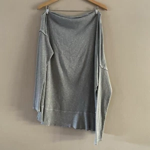 We The Free Gray Get Together Long Sleeve Ribbed Off The Shoulder Top Size XL - Picture 1 of 15