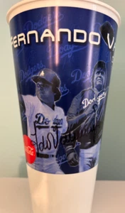 Signed Fernando Valenzuela LA Dodger Del Taco Coca Cola Super Big Gulp Cup 1990 - Picture 1 of 4