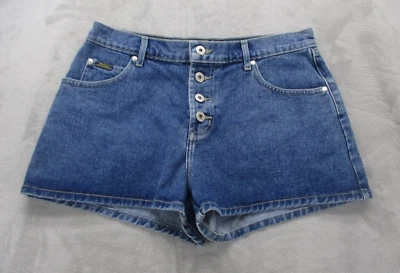 Shorts feminino azul asfalto botão mosca namorado júnior 13 azul lavagem média - Imagem 1 de 4