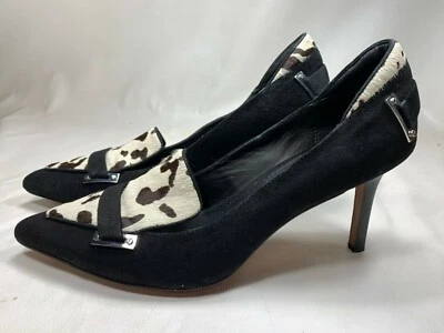 Rachel Zoe Black Suede Spotted Calf Hair Pumps/Stilettos "Carrie" 8.5 - Image 1 of 4