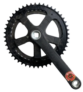 DOUBLE BIKE 3/32 CHAINWHEEL 40/48 T COTTERLESS STEEL 170mm ALL BLACK RETRO - Picture 1 of 2