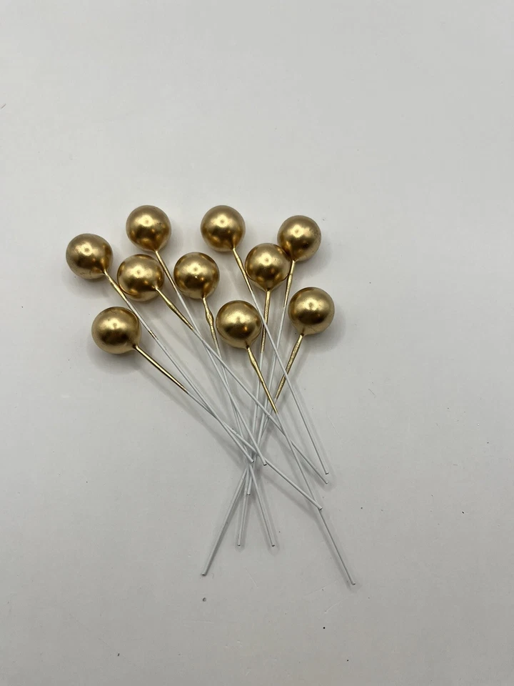 НОВЫЕ золотые шариковые украшения для торта украшения для вечеринки золотая годовщина 10 карат - Изображение 1 из 3